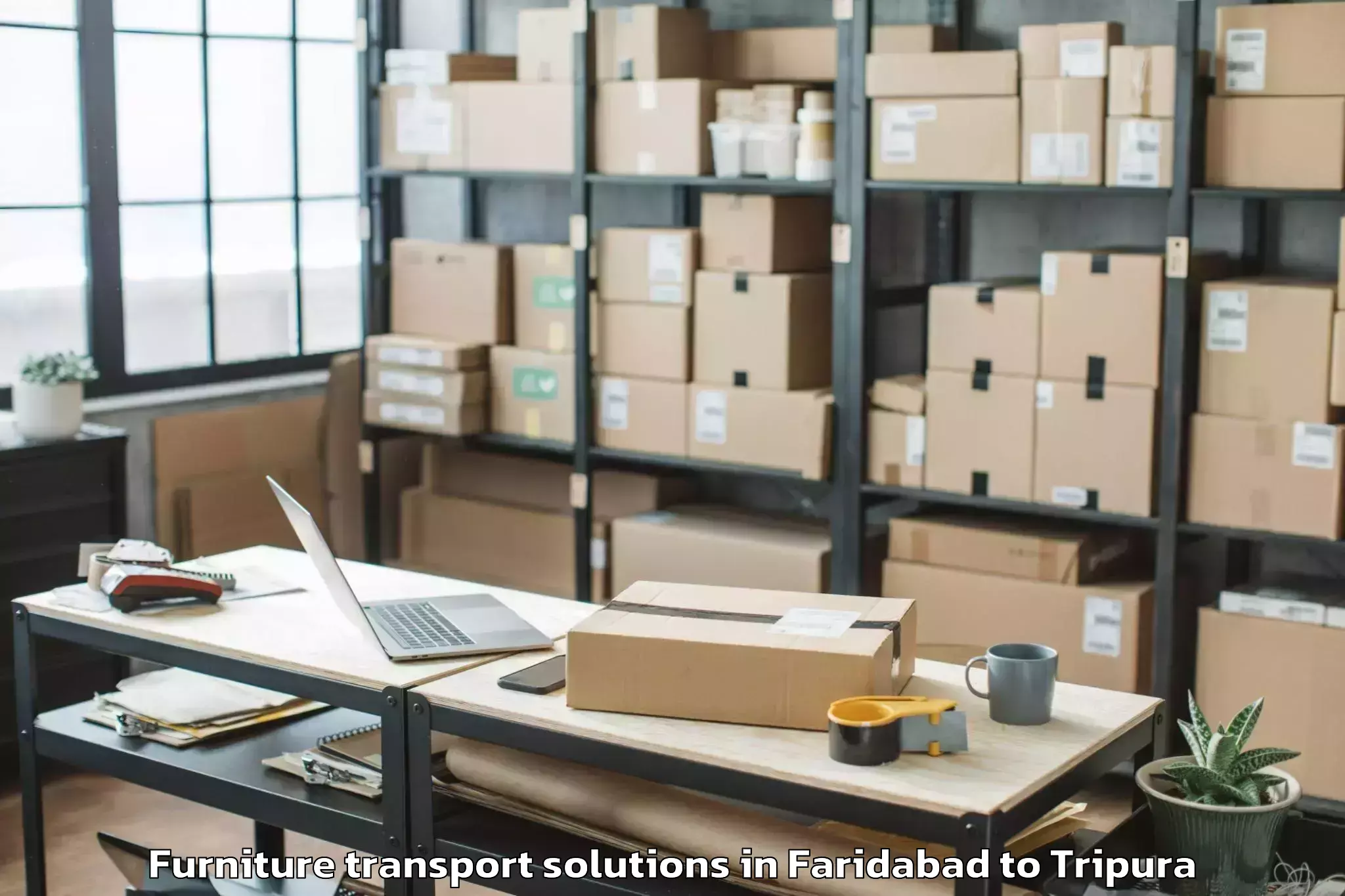 Faridabad to Amarpur Gomati Furniture Transport Solutions Booking